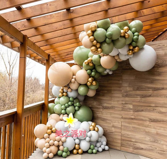 Green + Gold Balloon Arch Kit