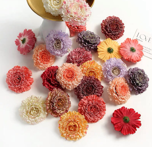 Multi-Colored Vintage Style Flower Material Pack