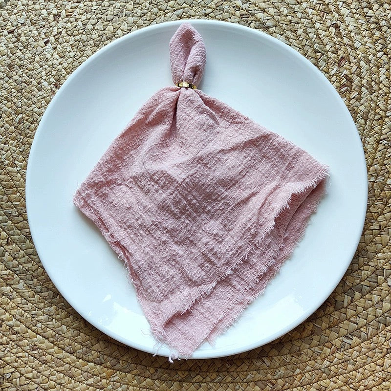 Elegant Pink Cottton Napkins (Set of 20)