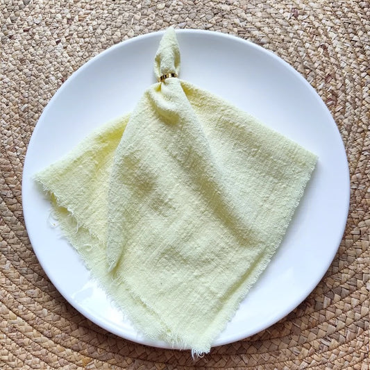 Elegant Yellow Cotton Napkins