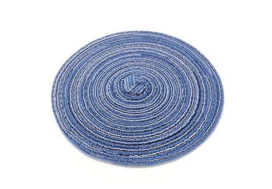 Handwoven Blue Straw Placemats (Set of 4)