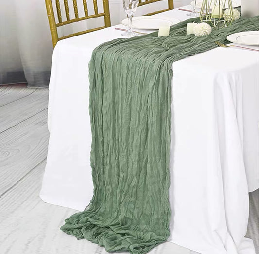 Green Cotton Table Runner