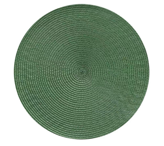 Handwoven Green Straw Placemats (Set of 4)