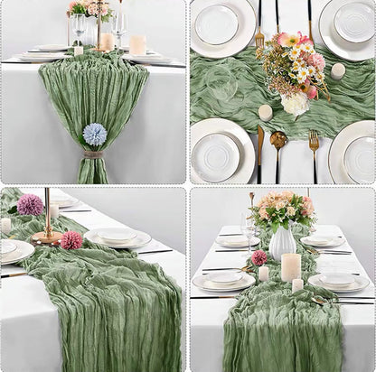 Green Cotton Table Runner