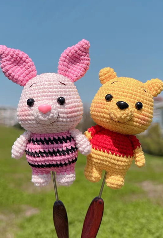 Handmade Crochet Dolls - Pooh and Piglet