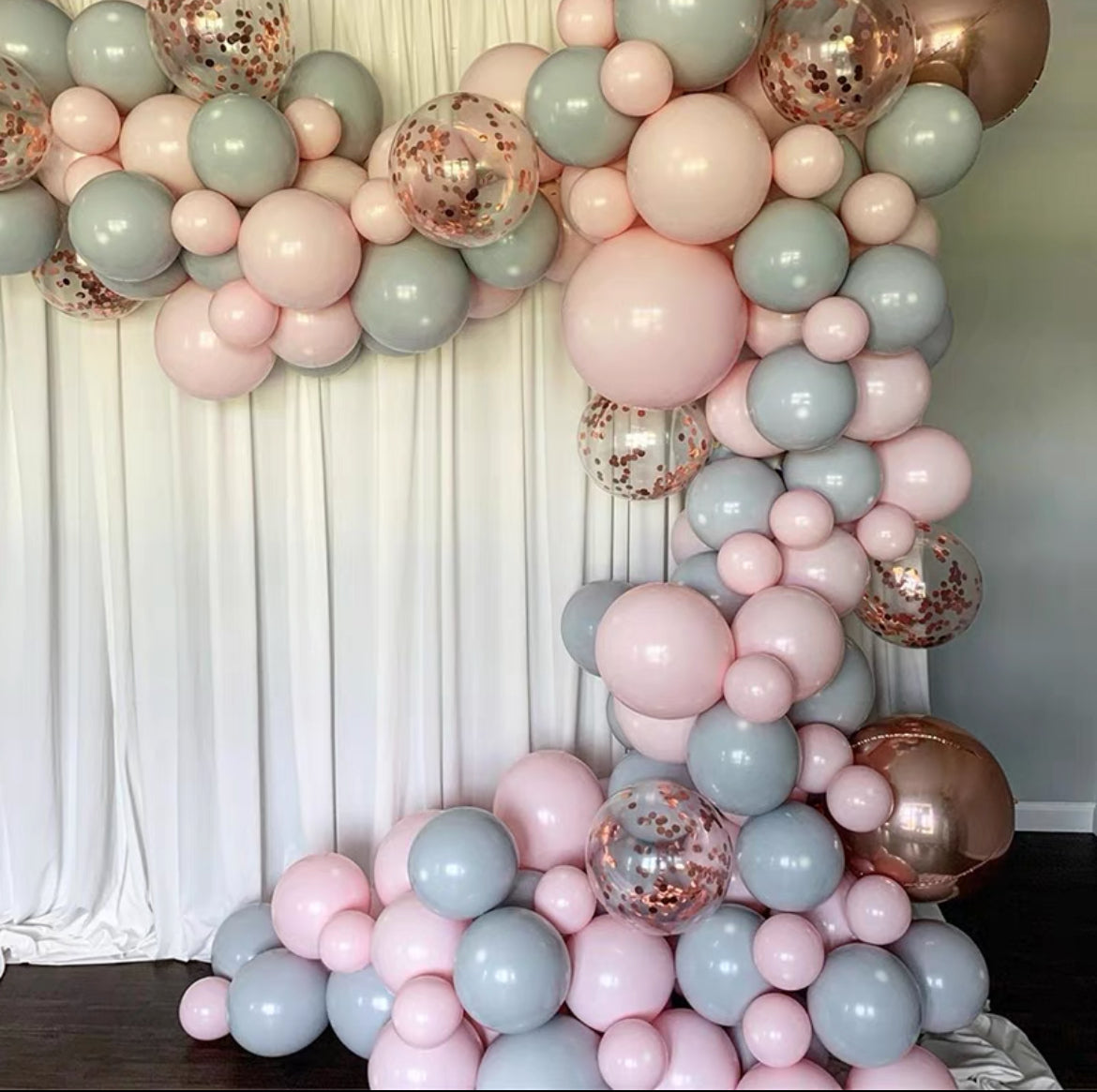 Pink + Gray Balloon Arch Kit