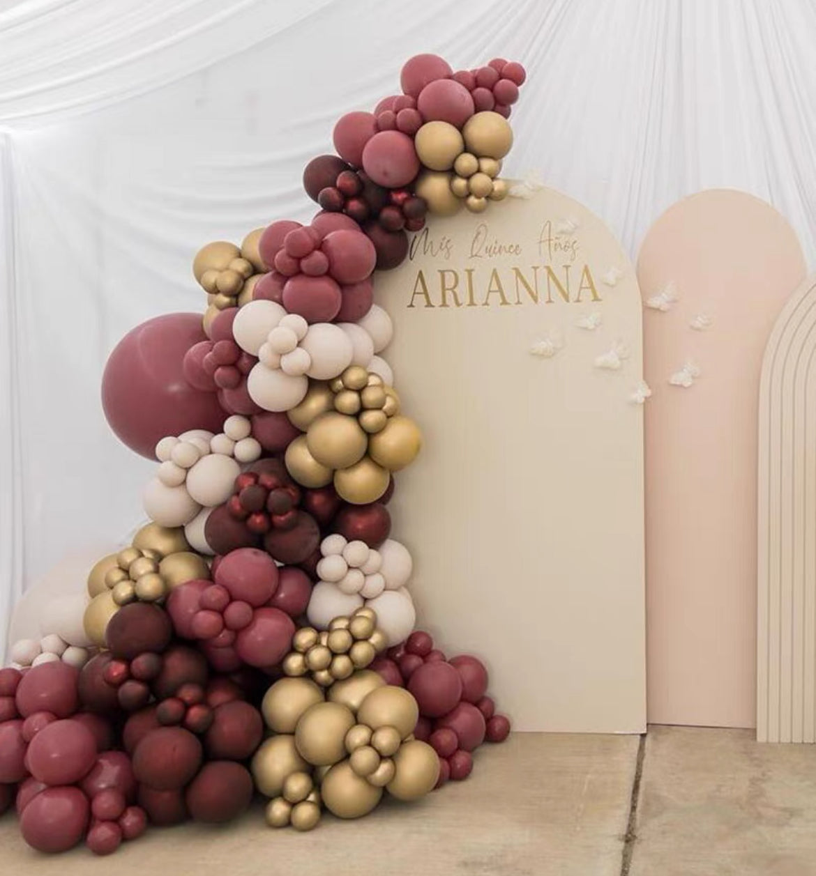 Burgundy + Gold Balloon Arch Kit