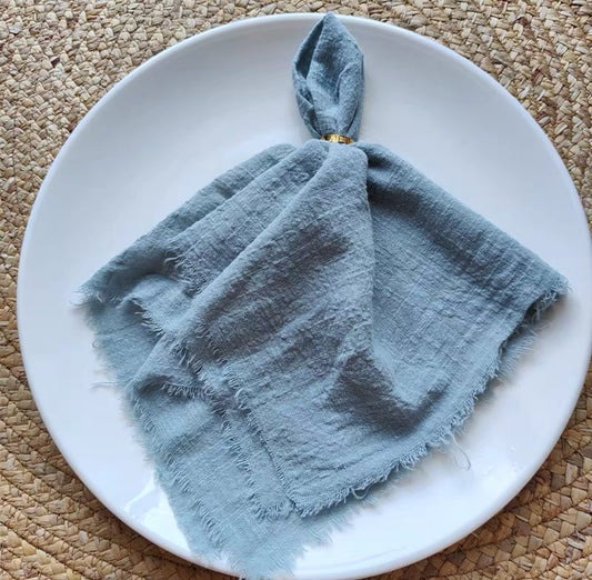 Elegant Blue Cotton Napkins