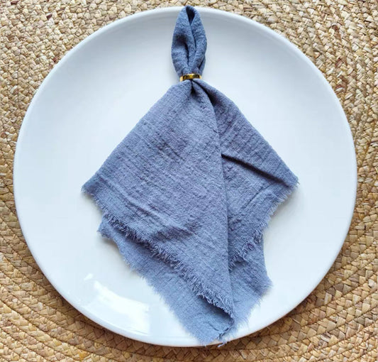 Elegant Blue Cotton Napkins