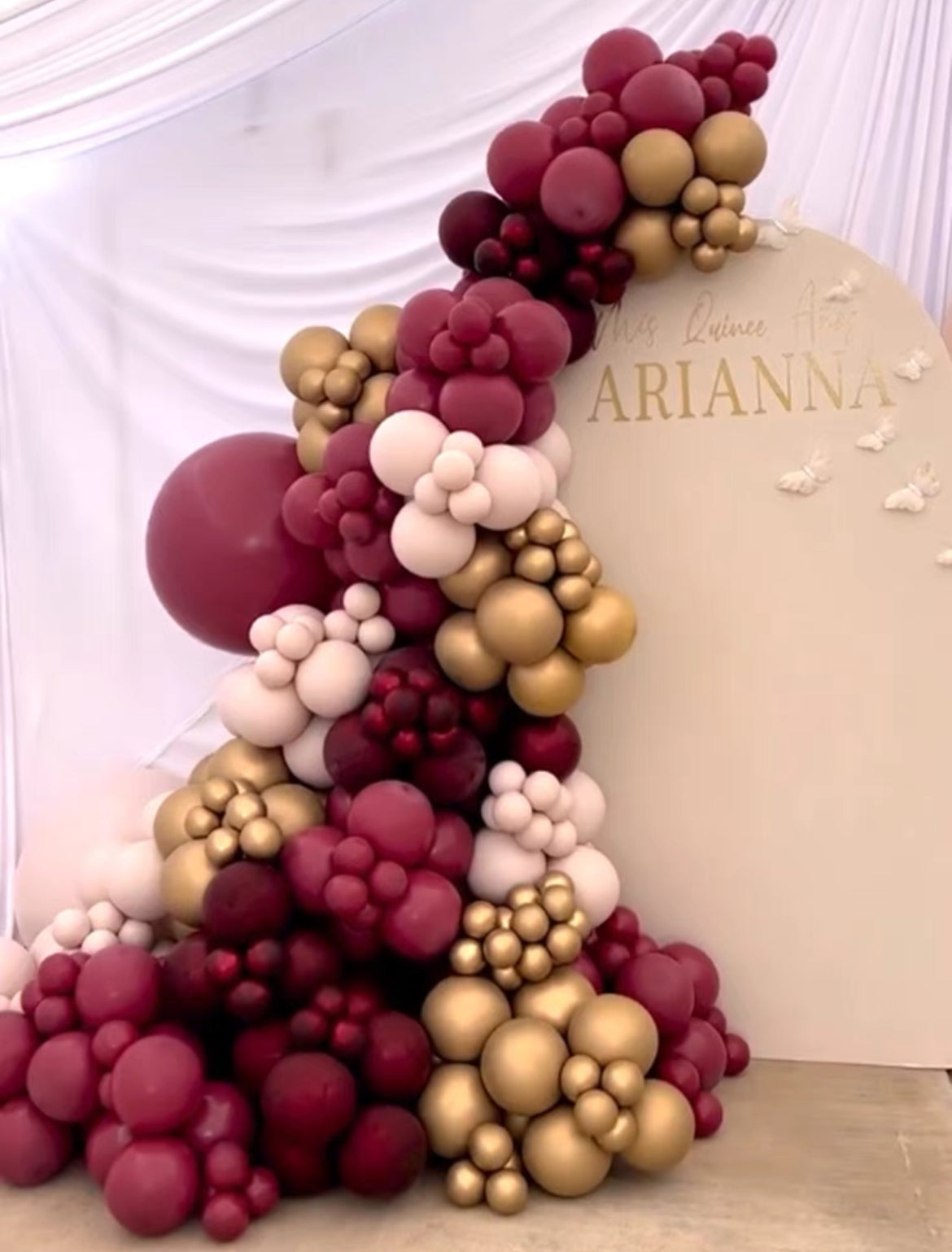 Burgundy + Gold Balloon Arch Kit