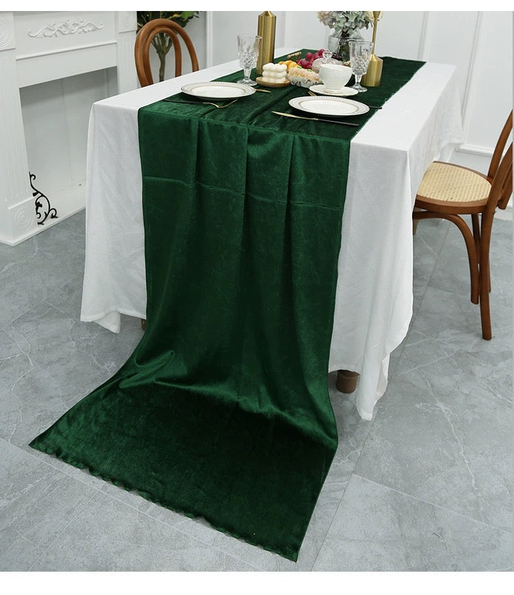 Green Satin Table Runner