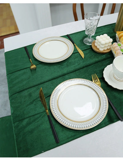 Green Satin Table Runner