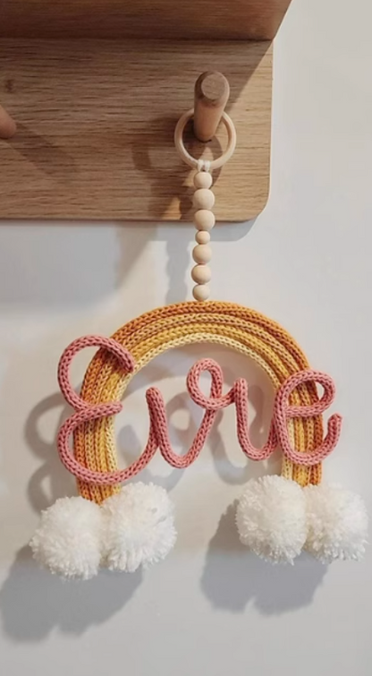 Baby Bedroom Handmade Woolen Knitted Name Decor